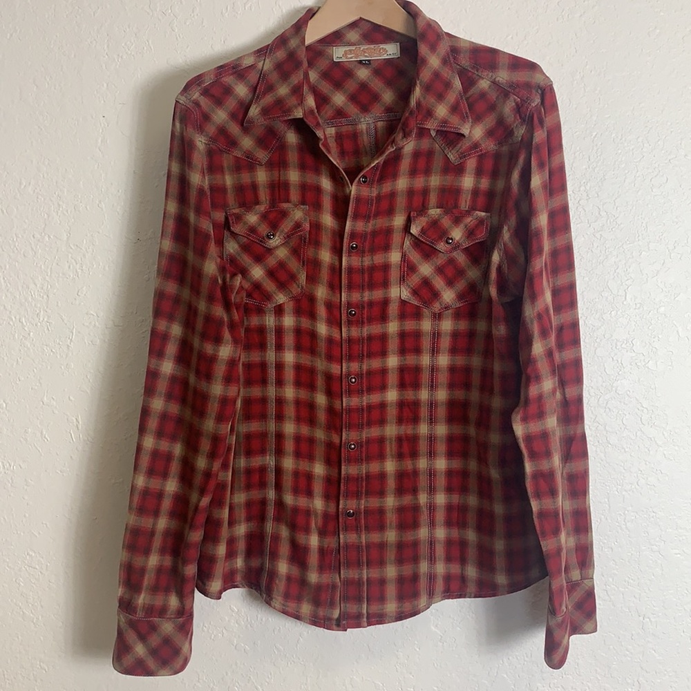 Salvage patchwork snap button top - Picture 2 of 2